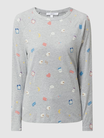 Jake*s Casual Pyjamabovendeel met all-over print  Zilver gemêleerd - 2