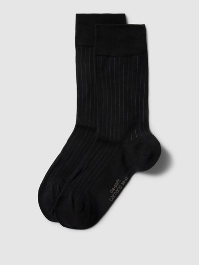 camano Socken mit Ripp-Optik im 2er-Pack Modell 'SHADOW' Black 1