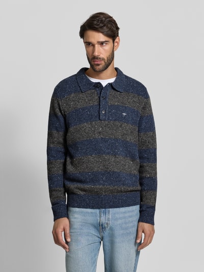 Fynch-Hatton Strickpullover mit Polokragen Marine 4