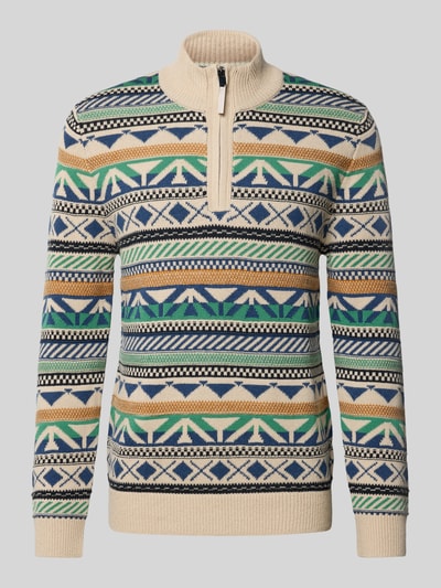 OLYMP Level Five Gebreide pullover met opstaande kraag Ecru - 2