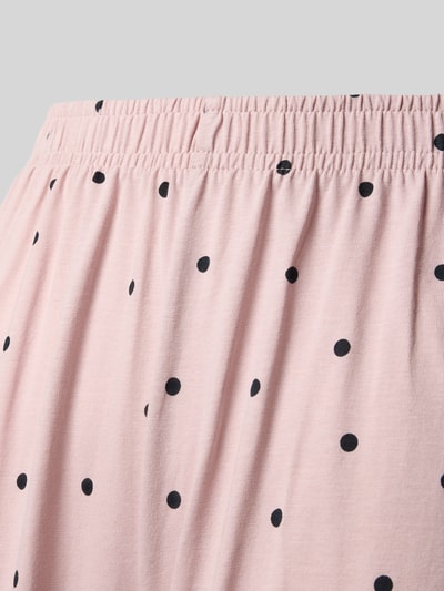 Produktfoto, Pyjama-Hose aus reiner Baumwolle mit elastischem Bund von Jake*s Casual, rosa Stoff mit schwarzen Punkten, lockere Passform, weites Bein