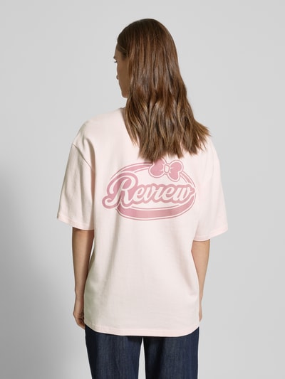 Review Oversized T-Shirt mit Label-Print Rose 5