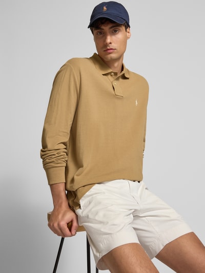 Polo Ralph Lauren Poloshirt met korte knoopsluiting Hazelnoot - 3