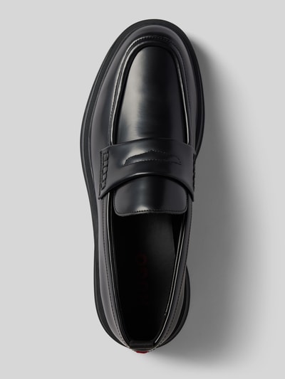 HUGO Penny-Loafer aus Leder mit Zugschlaufe Modell 'Lenner' Black 3