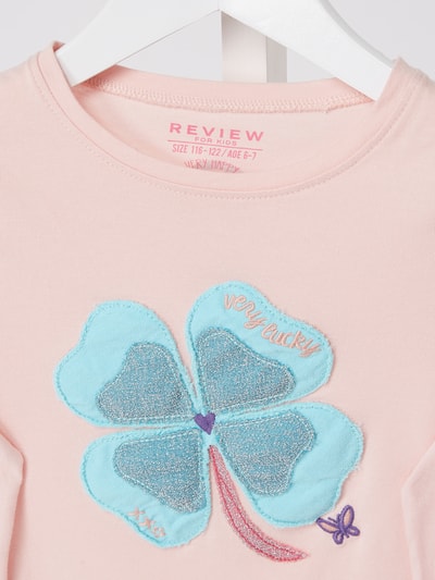 Review for Kids Longsleeve mit Motiv-Aufnäher  Rosa 2