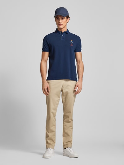 Polo Ralph Lauren Custom Slim Fit Poloshirt mit Label-Stitching Marine 1