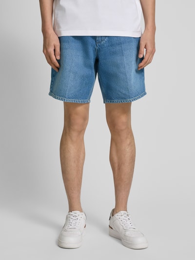 Forét Regular fit korte jeans met elastische band Jeansblauw - 4