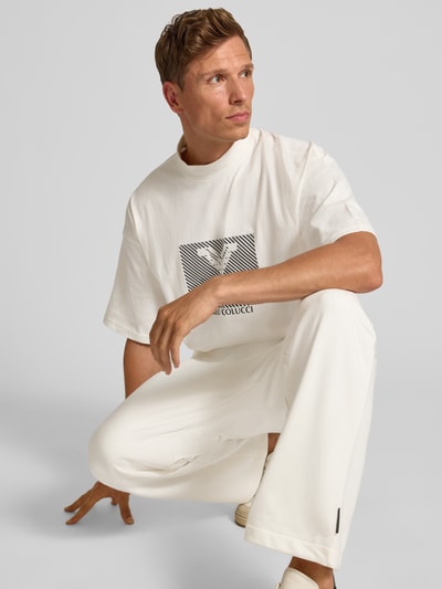 CARLO COLUCCI T-Shirt mit Label-Print Offwhite 3