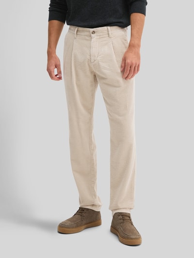 Marc O'Polo Tapered Fit Cordhose aus Baumwolle mit Bundfalten Beige 4