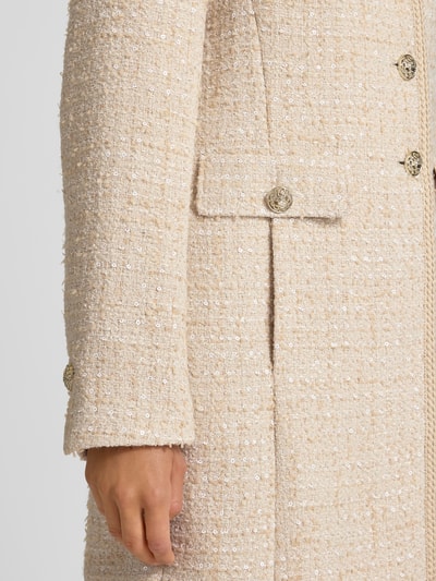 WHITE LABEL Mantel mit Viskose-Anteil und Pailettenbesatz Beige 3