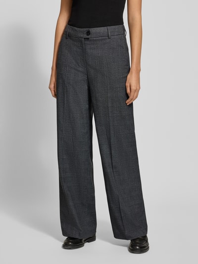 More & More Straight fit stoffen broek met viscose Antraciet - 4