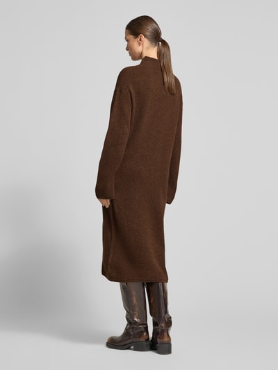 Christian Berg Woman Knielanges Kleid aus reiner Baumwolle Schoko Melange 5