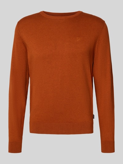 bugatti Strickpullover mit gerippten Abschlüssen Orange 2