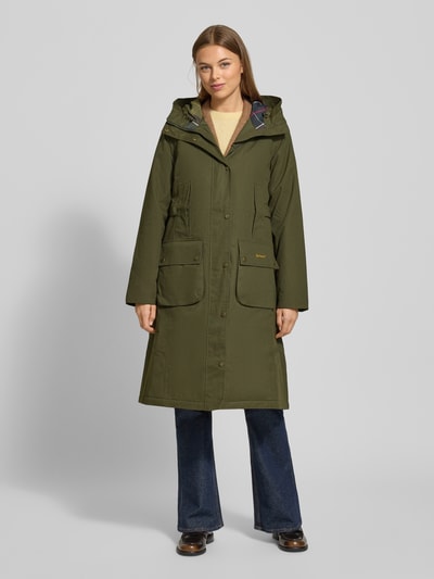 Barbour Regular fit lang functioneel jack van katoenmix, model 'BAMBURGH' Olijfgroen - 4