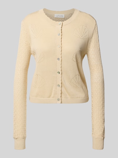 GUIDO MARIA KRETSCHMER WOMAN Strickjacke mit Lochmuster Modell 'JEANINE' Beige 2