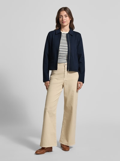 Tom Tailor regular fit korte blazer van katoenmix Marineblauw - 1
