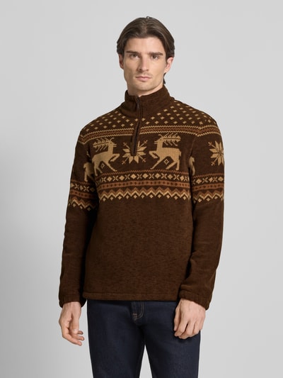 Polo Ralph Lauren Sweatshirt mit Stehkragen Dunkelbraun 4