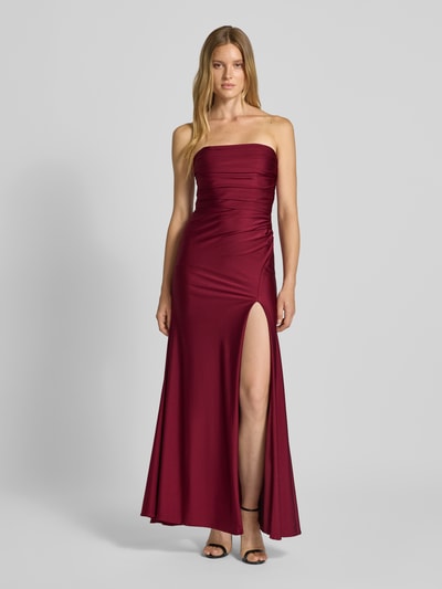 Mascara Avondjurk met plooien Donkerrood - 4