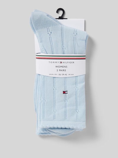 Tommy Hilfiger Socken mit Logo-Print im 2er-Pack Hellblau 3