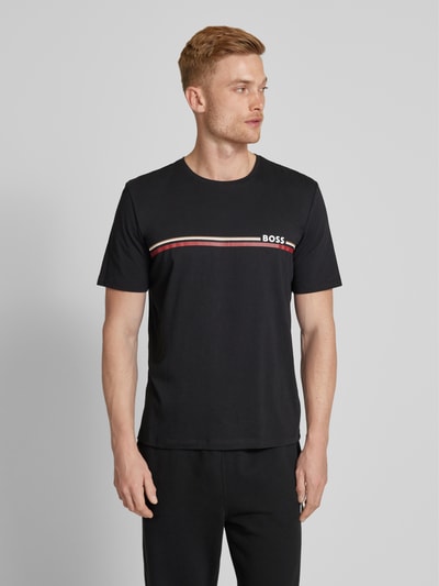 BOSS T-Shirt mit Label-Print Modell 'Holiday' Black 4