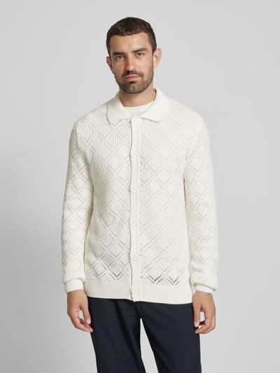 MCNEAL Strickjacke mit Strukturmuster Offwhite 4