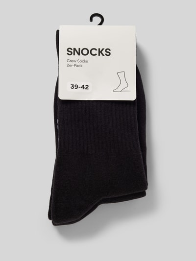 Snocks Socken mit Label-Stitching im 2er-Pack Black 3