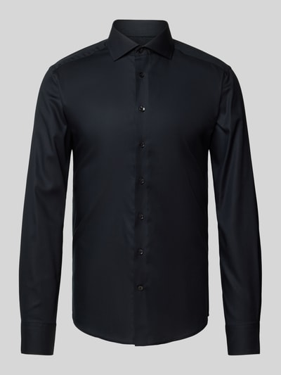 Bruun & Stengade Super Slim Fit Business-Hemd mit Haifischkragen Black 2