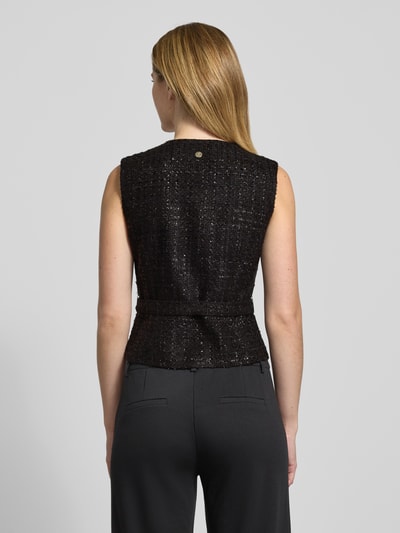 JOOP! Gilet in bouclélook met riem, model 'Viola' Zwart - 5