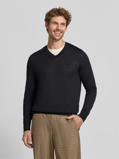 BOSS Regular Fit Pullover aus reiner Schurwolle Modell 'H-Melba-L' Black 4