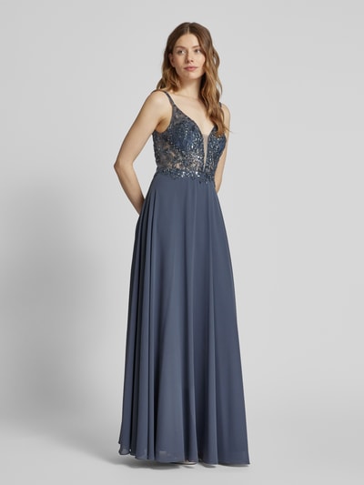 Laona Abendkleid mit Pailletten- und Ziersteinbesatz Blau 1