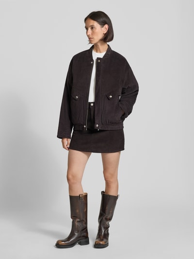 LOLLYS LAUNDRY Corduroy rok met steekzakken, model 'Evas' Donkerbruin - 1