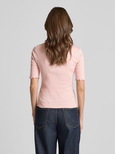 zero T-Shirt mit Wellensaum Hellrosa 5