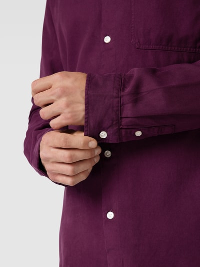 MCNEAL Regular Fit Freizeithemd im Denim-Look Aubergine 3