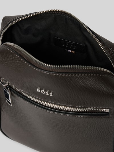 BOSS Reporter-Tasche aus genarbtem Leder Modell 'DAXTER_NS zip' Dunkelbraun 5