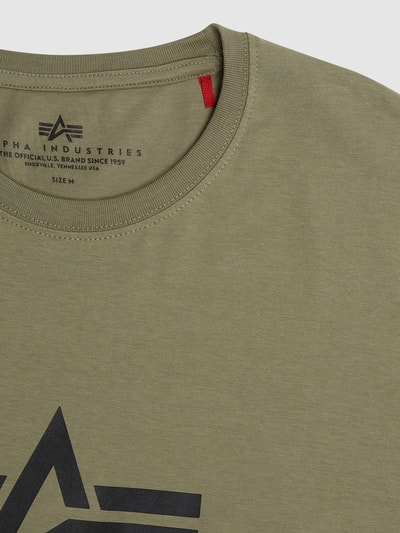 Alpha Industries T-Shirt mit Label-Print Modell 'BASIC' Oliv 2