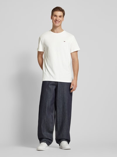 Tommy Jeans Slim fit T-shirt met labelprint in een set van 2 stuks Offwhite - 1