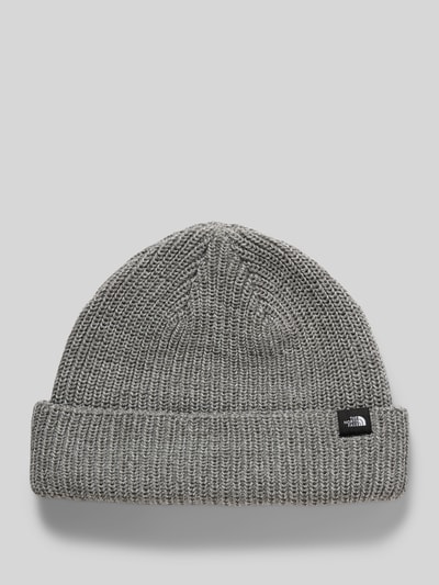 The North Face Strickmütze mit breitem Umschlag und Label-Detail Mittelgrau 1
