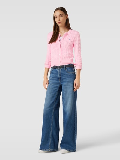 Polo Ralph Lauren Strickpullover mit Zopfmuster Rosa 1