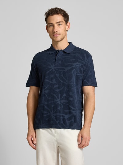 BOSS Orange Regular Fit Poloshirt aus Baumwoll-Mix Modell 'PE_FLOWER' Marine 4