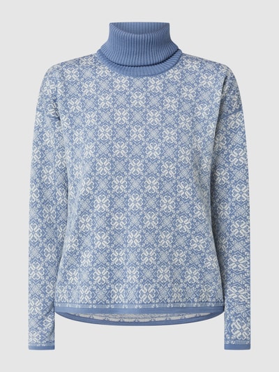 Dale of Norway Rollkragenpullover aus Merinowolle Modell 'Frida' Bleu 2