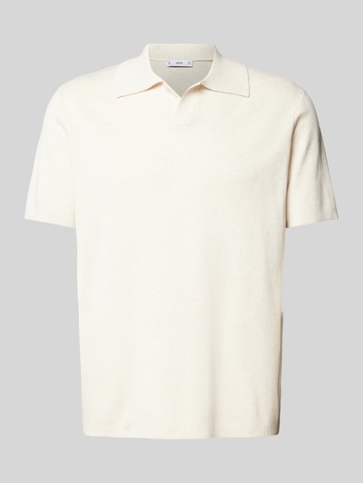 Mango Regular Fit Poloshirt mit V-Ausschnitt Offwhite 2