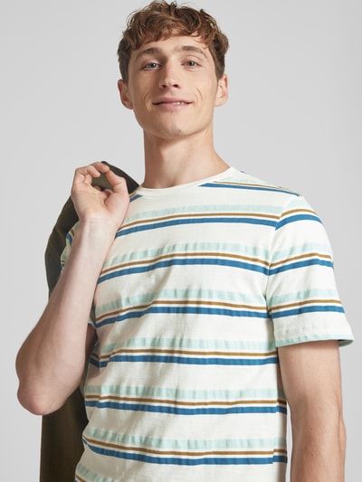 Blend T-Shirt mit geripptem Rundhalsausschnitt Modell 'JAMAS' Hellblau 3