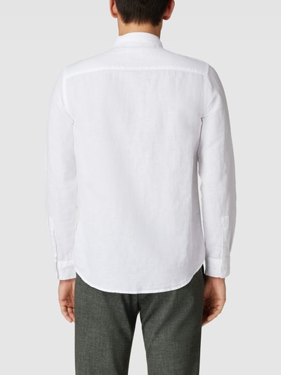 CK Calvin Klein Freizeithemd mit verdeckter Knopfleiste Modell 'LINEN' Weiß 5