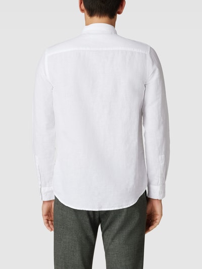 CK Calvin Klein Freizeithemd mit verdeckter Knopfleiste Modell 'LINEN' Weiss 5