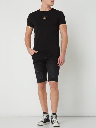 SIK SILK T-shirt met logo Zwart - 1