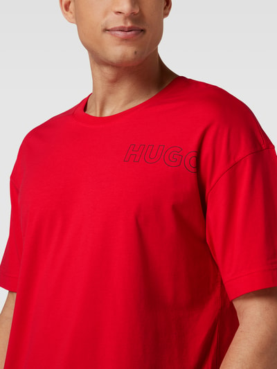 HUGO T-shirt met labelprint, model 'Unite' Rood - 3