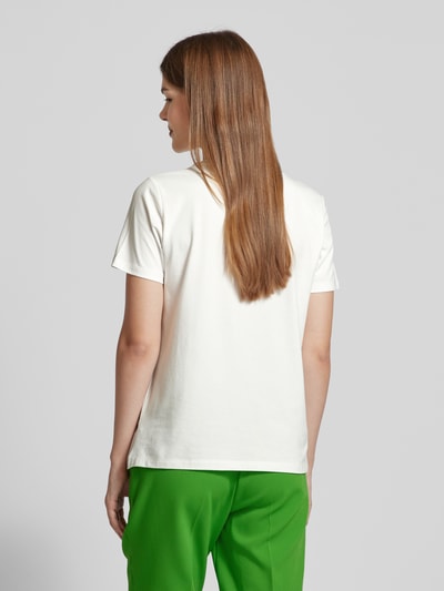 comma T-Shirt mit Statement-Print Offwhite 5