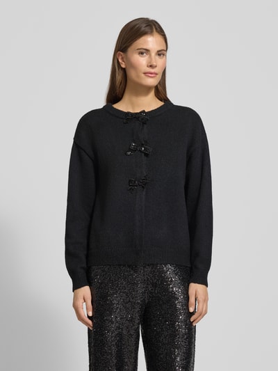 Vila Kurtka z dzianiny z prążkowanymi wykończeniami model ‘BRIANNA’ Czarny 4