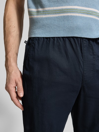 Matinique Straight Fit Leinenhose mit elastischem Bund Modell 'Barton' Marine 3