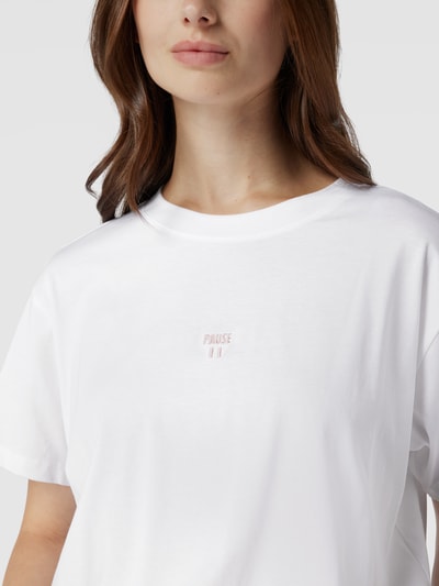 Jake*s Casual T-Shirt mit Stitching Weiß 3